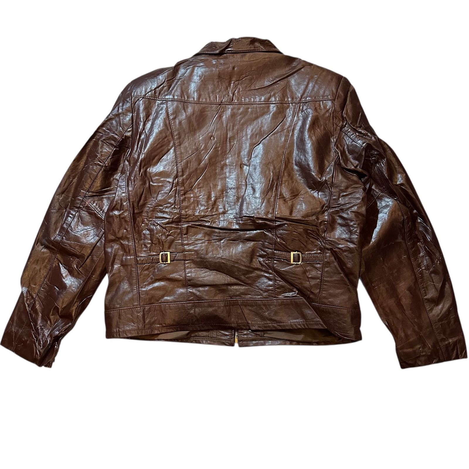 美品 70s Sears”レザーライダースジャケット”シングル ライナー付 古着 70s USA製 Sears The Leather Shop 本革 レザー シングル