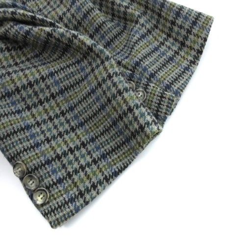 【中古】アルタモーダ ALTA MODA L’Uomo ロロピアーナ カシミヤ100% 2B テーラード ジャケット チェック 46 グレー アルタモーダ ALTA MODA L'Uomo Loro Piana ロロピアーナ社製生地