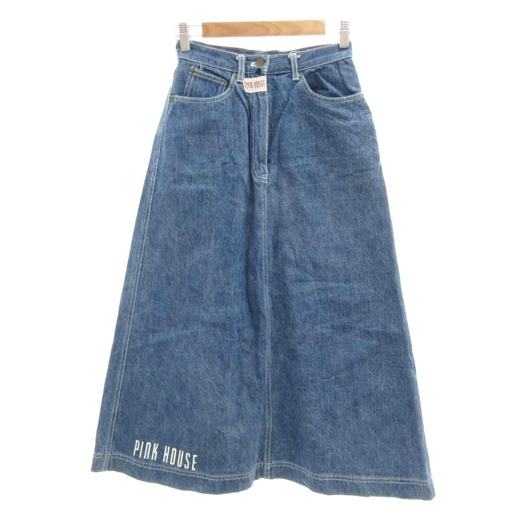 ピンクハウス PINK HOUSE デニムスカート ブルー系 Aライン ロング丈 |UO GY 58