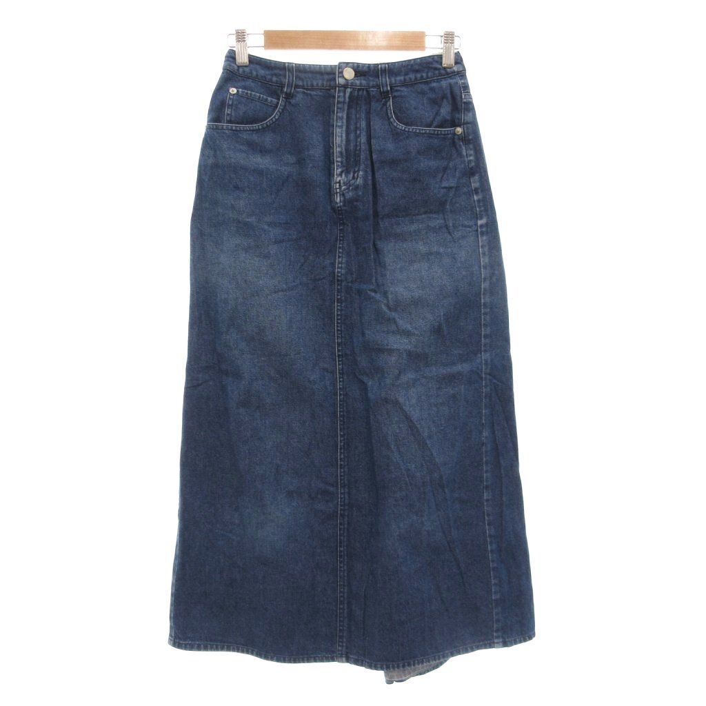 ピンクハウス PINK HOUSE デニムスカート M ミモレ ロング フレア