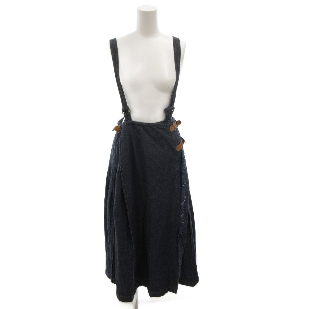 ピンクハウス PINK HOUSE ジャンパースカート デニム カットオフ加工 ロング インディゴ |FF GY 60