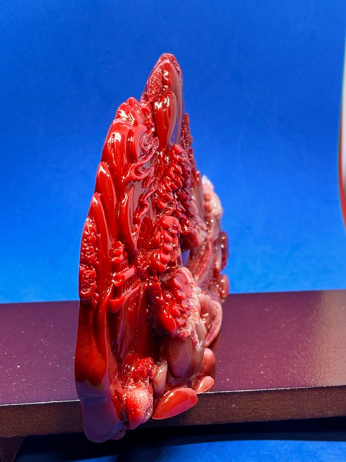 極美品 寿山石枝凍 山水 精雕件 約19×11×3cm 台座付き 5898 - メルカリ