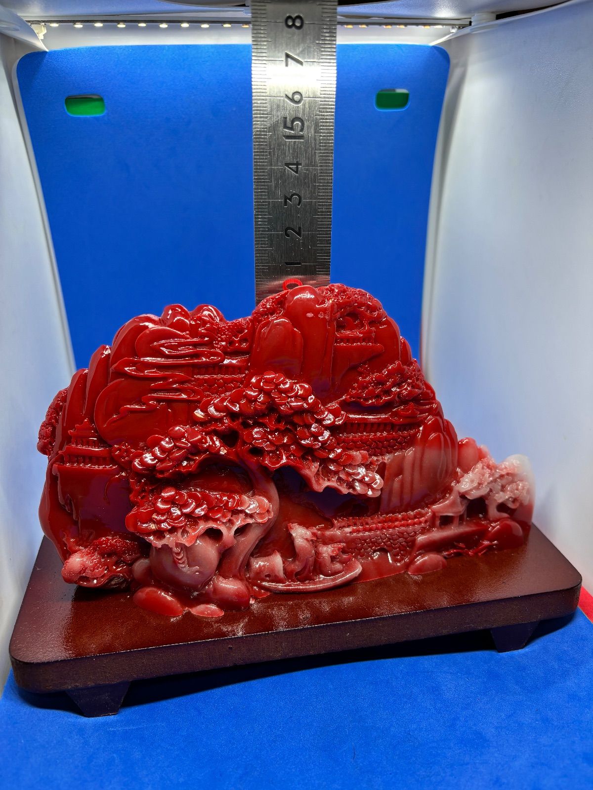 極美品 寿山石枝凍 山水 精雕件 約19×11×3cm 台座付き 5898 - メルカリ