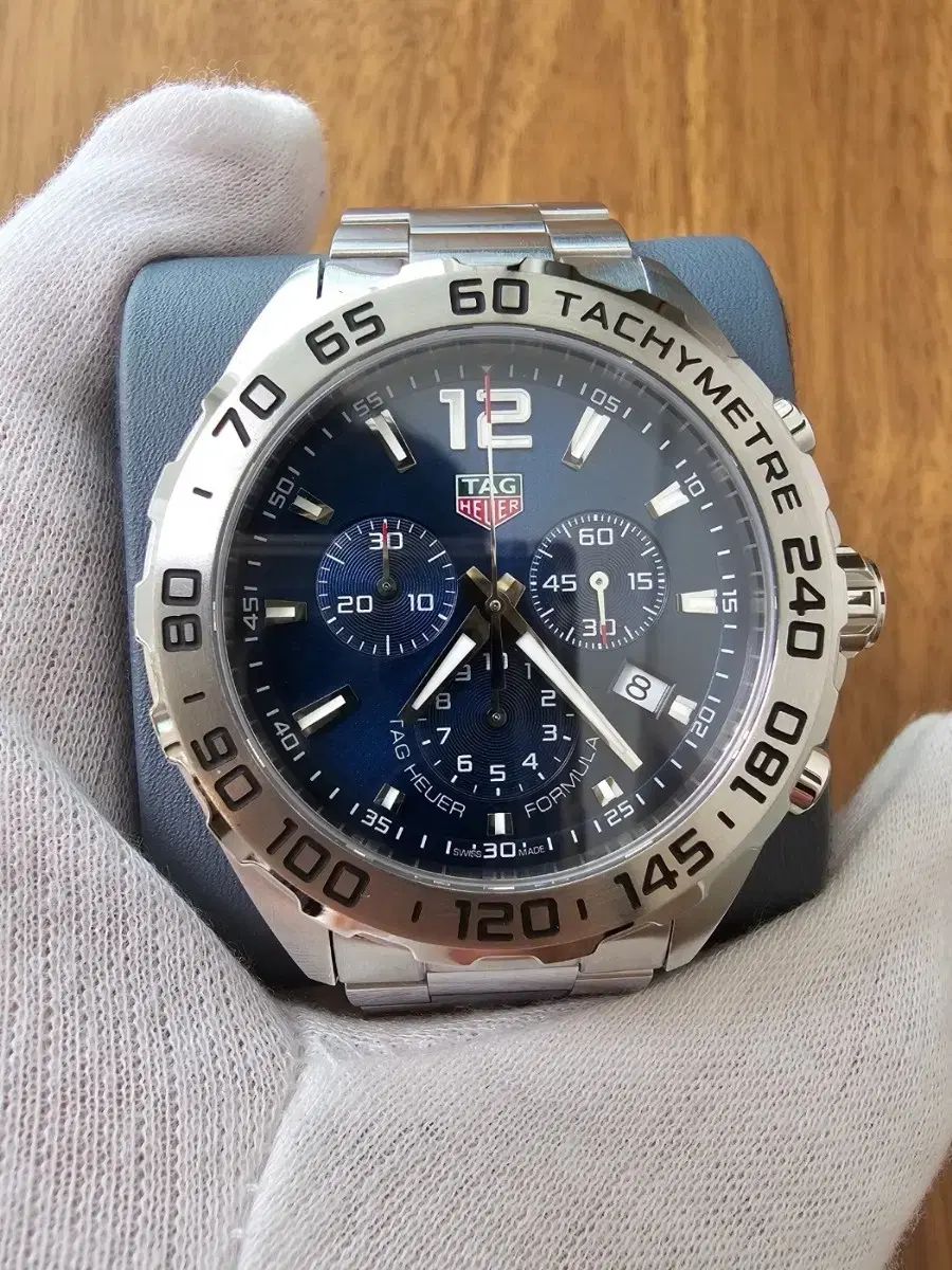 TAG Heuer タグ ホイヤー フォーミュラ1 クロノグラフ スチール製 クォーツ ウォッチ デニム ブルーダイヤル