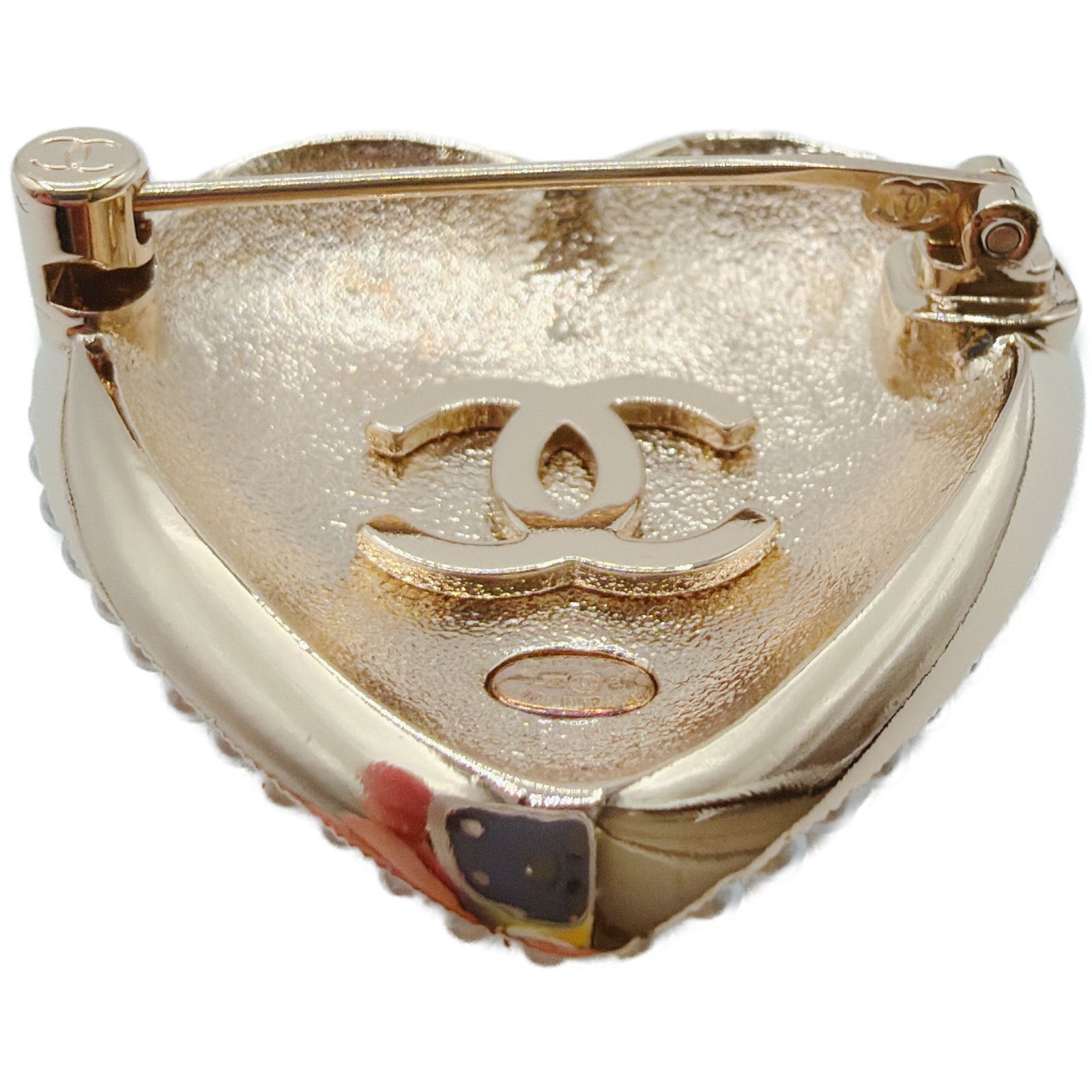 新品＊CHANEL＊ブローチ＊ハート＊ブローチ パール装飾＊ゴールド シャネル(CHANEL) ココマーク/ハート フェイクパール/ラインストーン