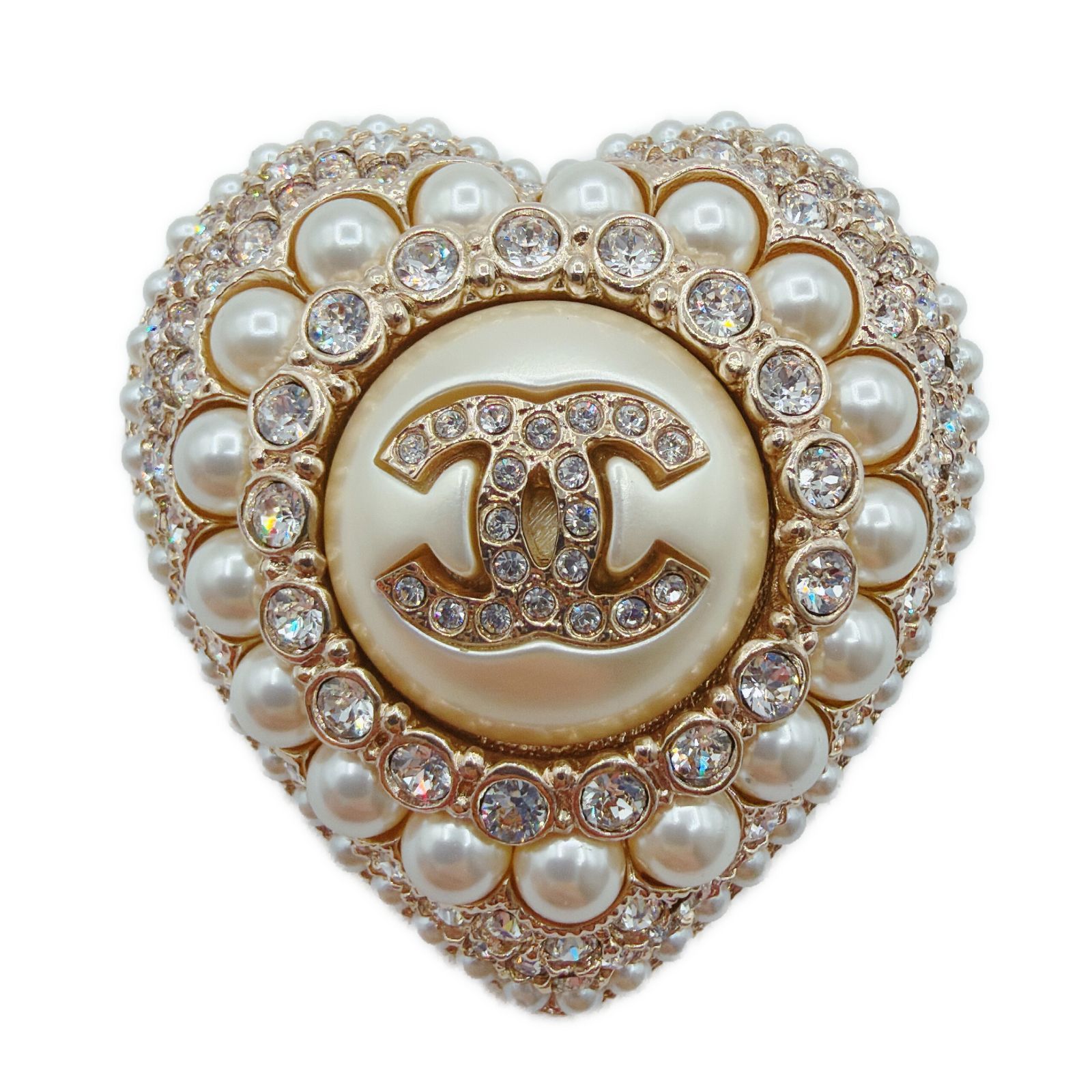 シャネル(CHANEL) ココマーク/ハート フェイクパール/ラインストーン
