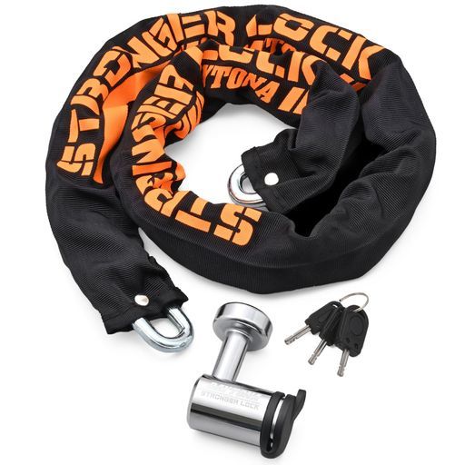 デイトナ Daytona バイクチェーンロックφ8 mmスチール合金製ディスクロック対応LEDライト付き鍵ストロンガーチェーンロック1.0 m 48409