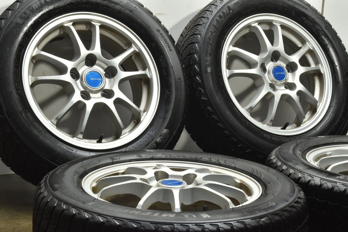 トヨタ車 設計 エコフォルム 15 in 6 J 50 PCD 114.3 ハブ径60ｍｍ ミシュラン Ｘ-ICE SNOW 195|65 R ノア ヴォクシー エスクァイア