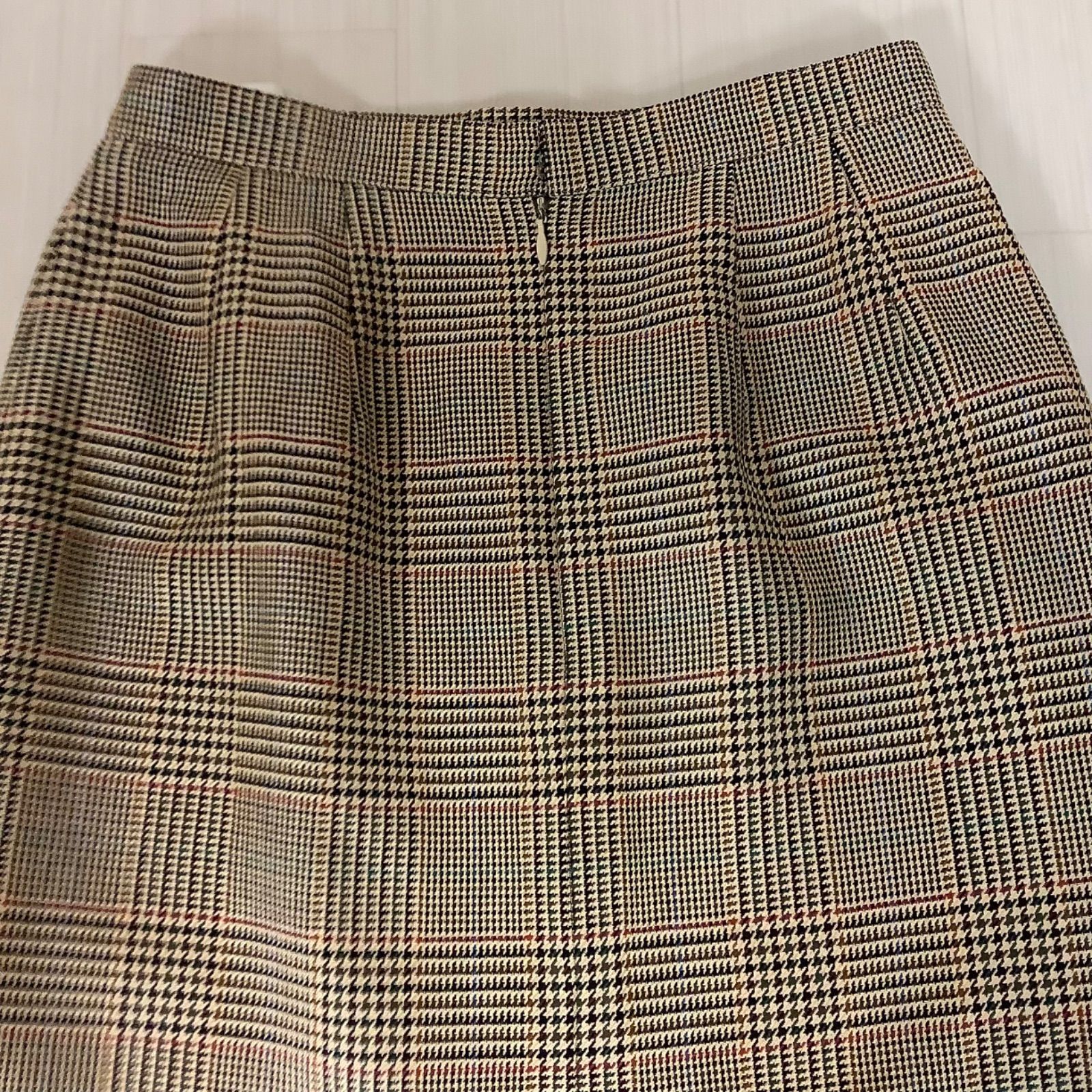 Burberrys バーバリーズ シルク混 ひざ丈 ミモレ丈 台形 スカート 9AR