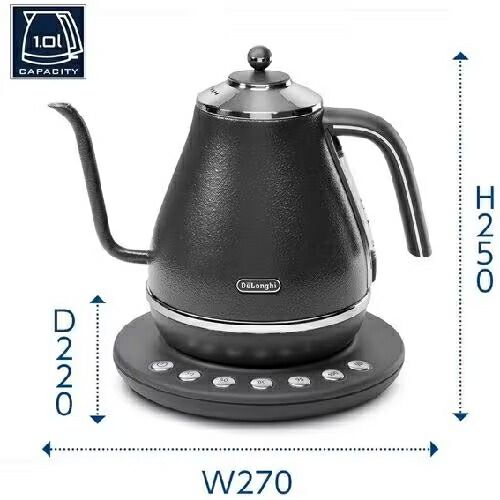 デロンギ アイコナ KBOE1230J-GY 温度設定 電気カフェケトル1.0L DeLonghi デロンギ 電気ケトル KBOE1230J-GY 1.0L デロンギ アイコナ