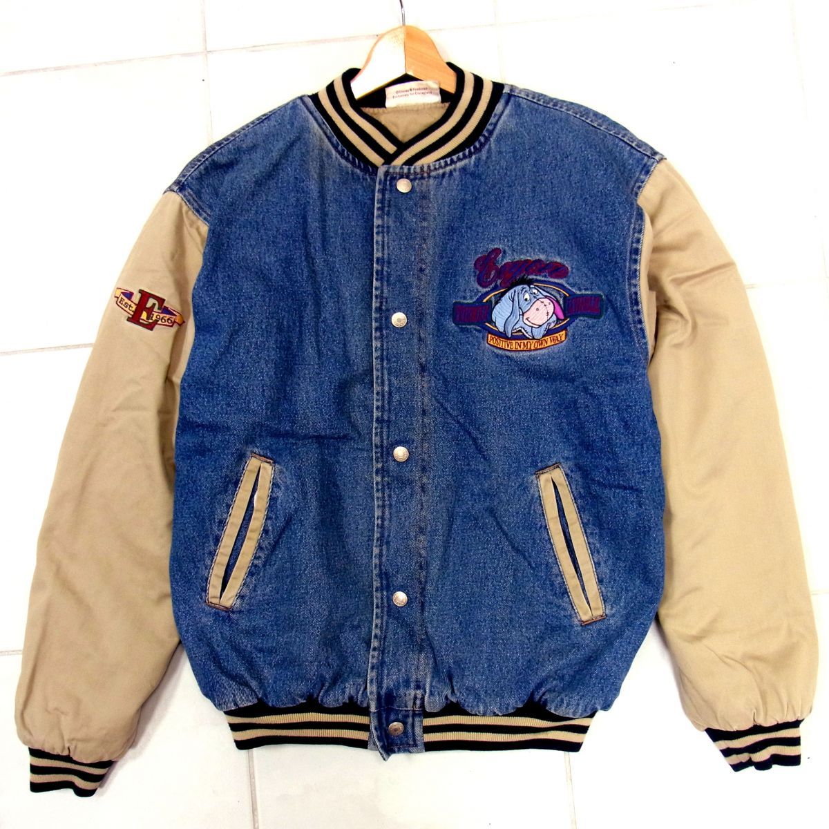 ディズニー　デニムスタジャン　90sビンテージ　ティガー　Lサイズ ヴィンテージ古着】90s DISNEY TIGER ディズニー ティガー デニム