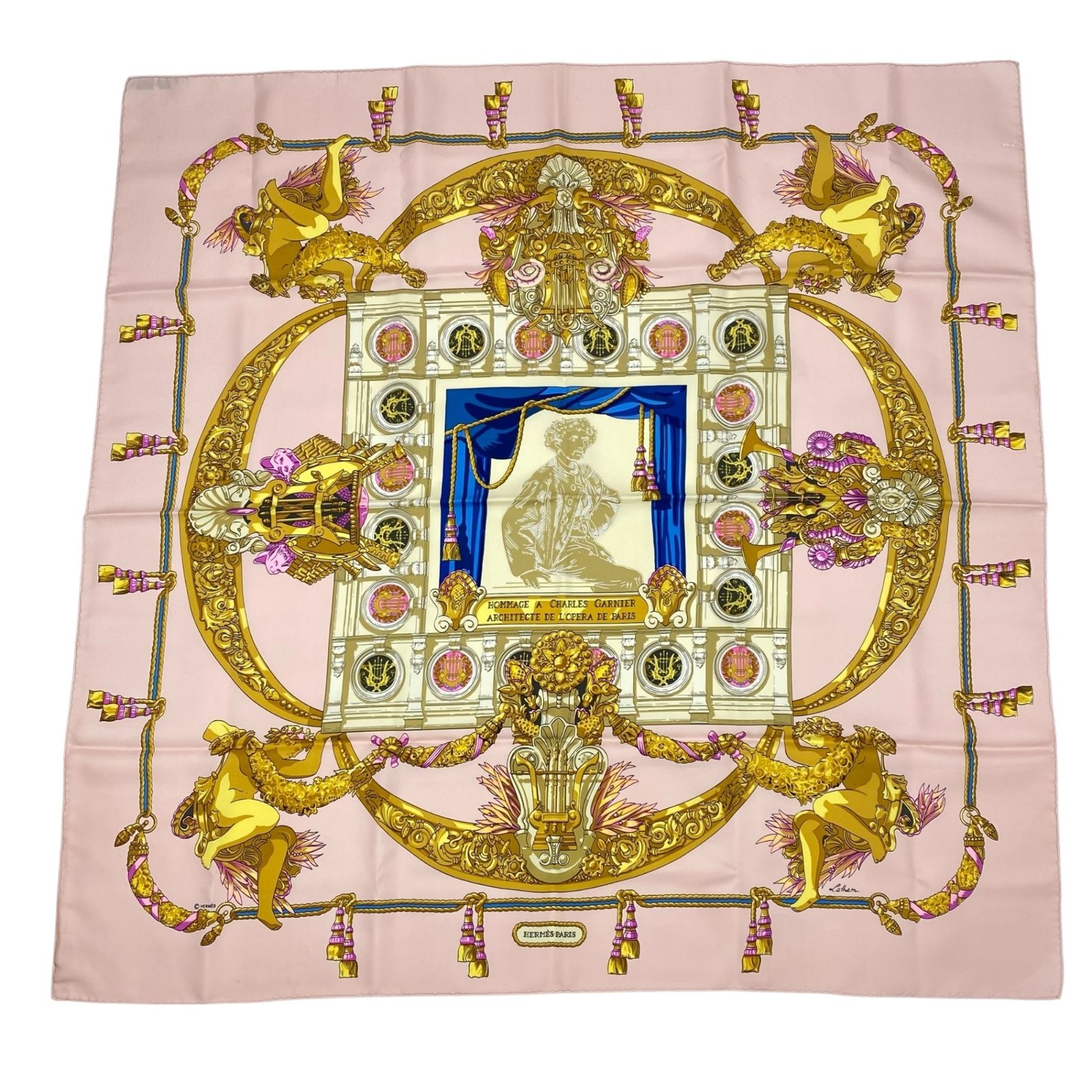 新品同様 HERMES エルメス カレ90 スカーフ シルク HOMMAGE A CHARLES