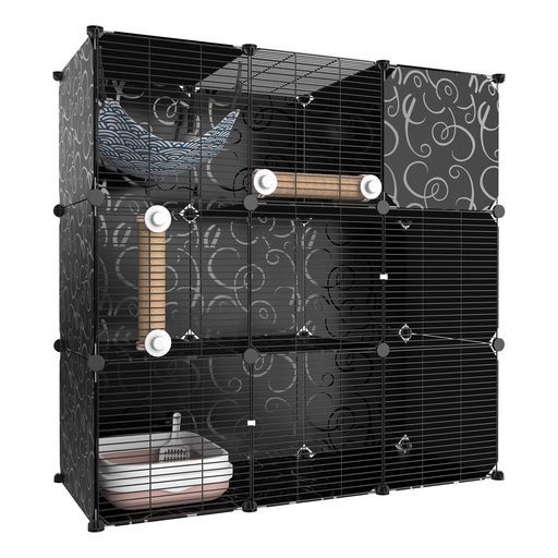 BriSunshine猫ケージ3段トイレ付きキャットケージ大型多頭飼いDIY ハンモック付キャットハウス猫脱走防止留守番保護用取り外し 組み立て簡単大きいスペース頑丈小動物用ケージおし…