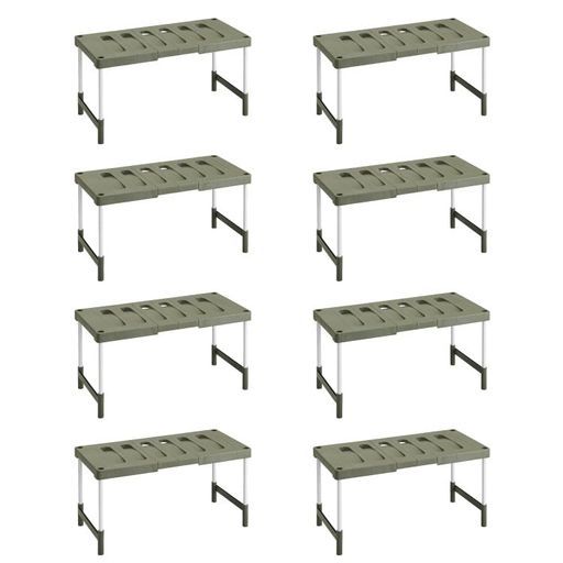 8台セット Belca ベルカ 日本製収納棚クローゼット 押入れフリーラック伸縮タイプ8台セット 1台あたり 幅76.5~93.5 x奥行37 x高さ35 40 cmエコグリーン収納棚幅伸縮高さ調節 CO…