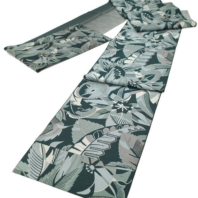 ご成約品 正絹 袋帯 新品未使用 新古品】 袋帯 正絹 未使用 本場筑前博多織 匠工芸 全通 天鵞絨色 草花