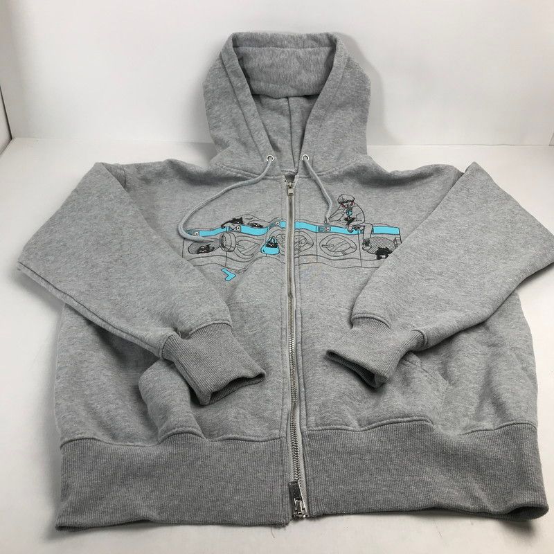 中古品】 キヨ猫パーカー(ジップアップ) グレー Mサイズ 『LEVEL.4 in