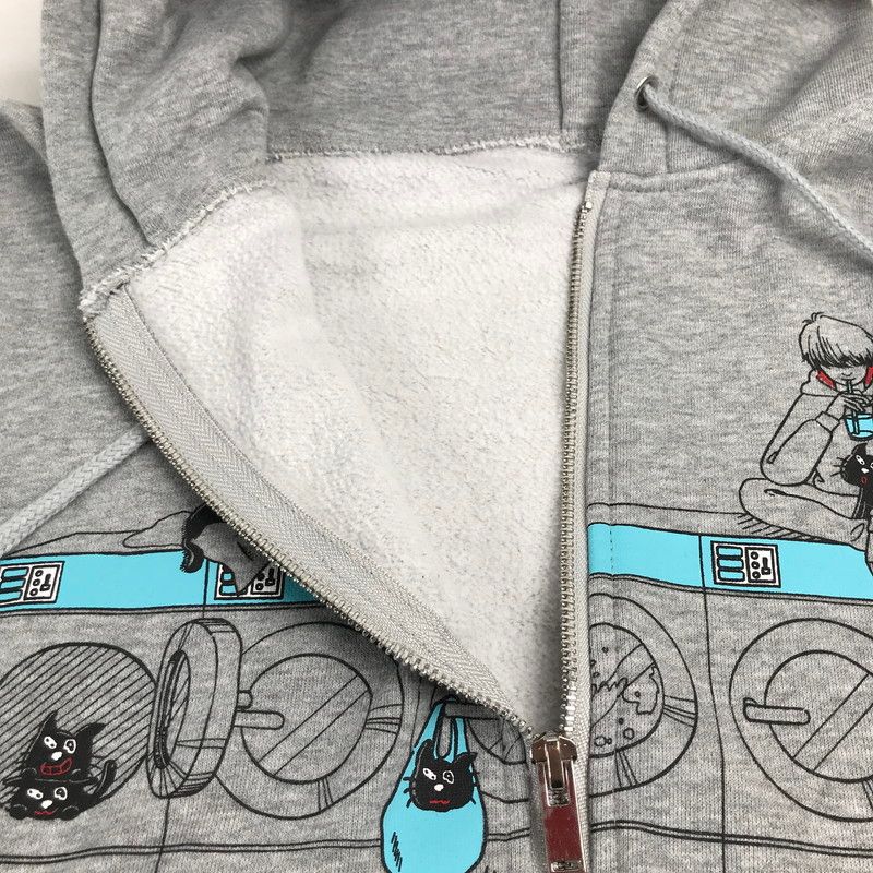 中古品】 キヨ猫パーカー(ジップアップ) グレー Mサイズ 『LEVEL.4 in
