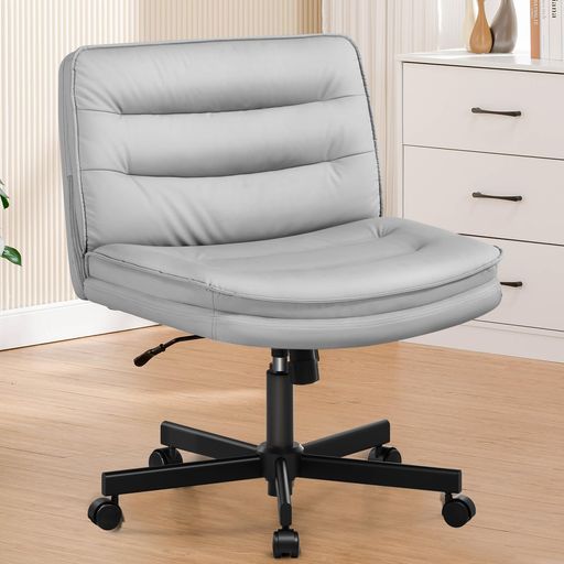 GTRacingデスクチェアあぐらソファチェアオフィスチェアグレー疲れない椅子パソコンチェアクロスレッグ肘掛けなし座面広いホイール付き回転10 cm高さ調節 軽快な小型のソファ一人掛け…