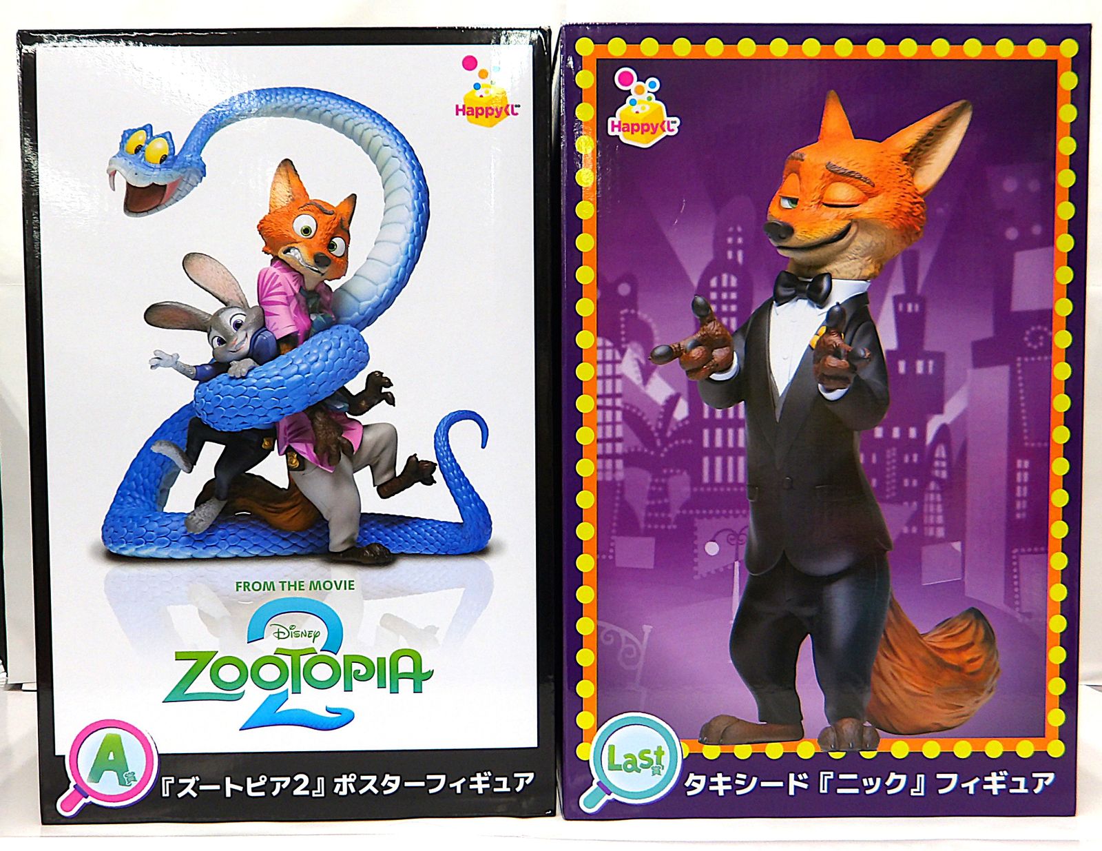 Happyくじ ズートピア2 A賞 ポスターフィギュア ラスト賞 タキシード ニック 2点セット