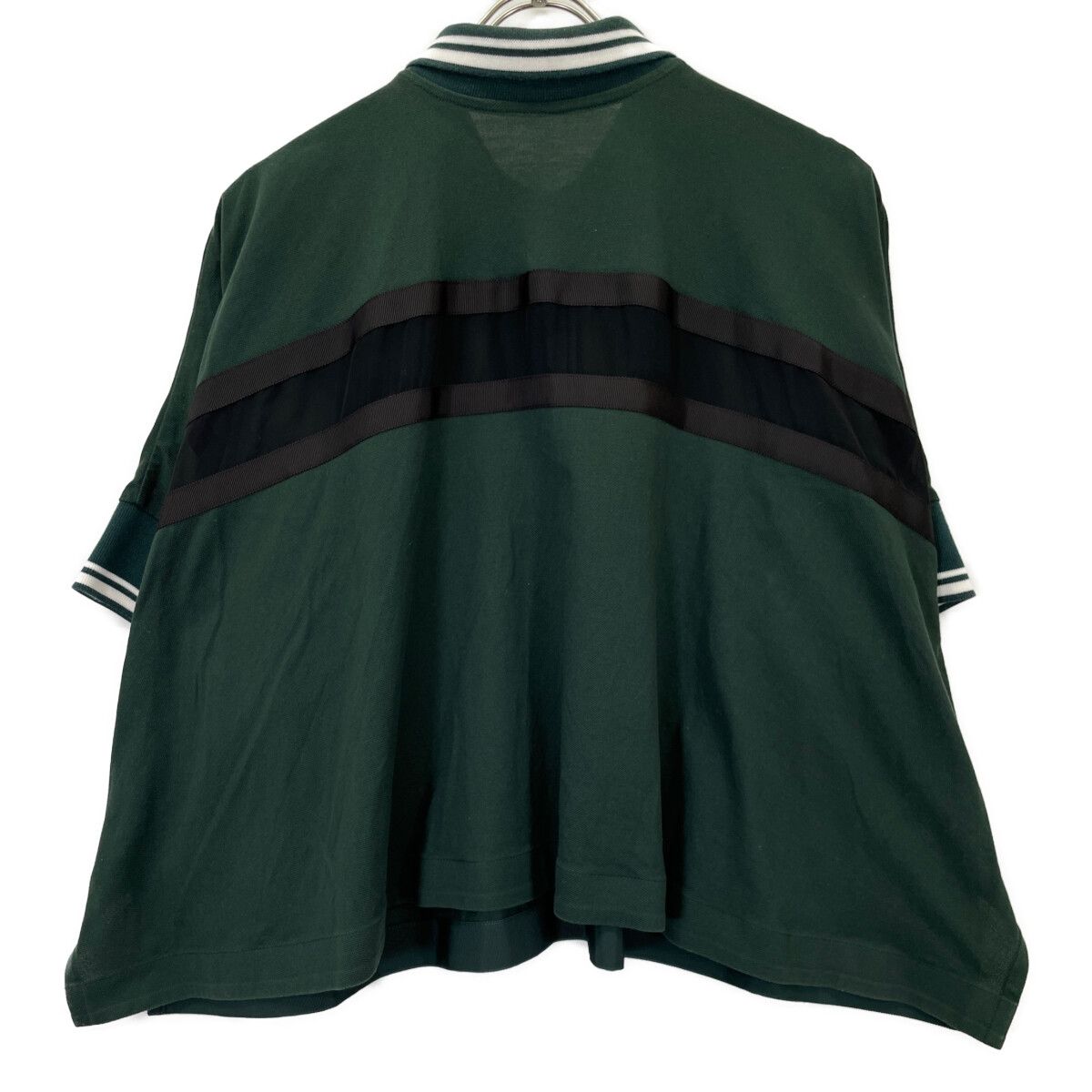 sacai サカイ 22-05980 22SS ｸﾞﾘｰﾝ S Pique Polo Shirt 半袖ﾎﾟﾛｼｬﾂ 2