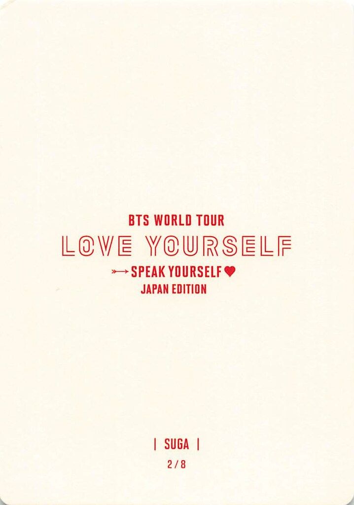 BTS LOVE YOURSELF SPEAK YOURSELF JAPAN EDITION SUGA ミニフォト