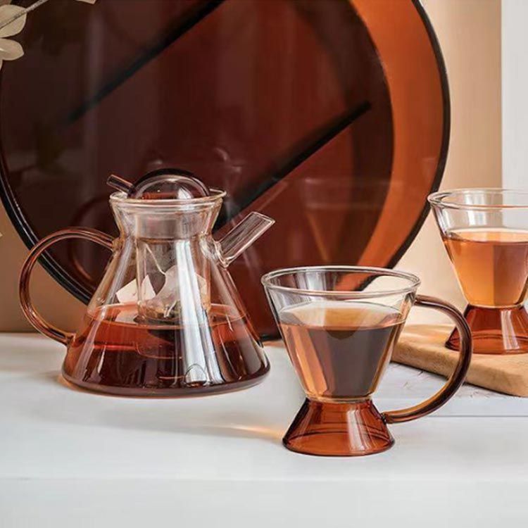 新品?未使用】 3点セット ティーポット500ml×1とガラスカップ150ml×2