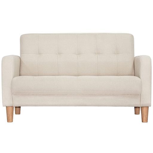 オーエスジェイ OSJ ソファー2人掛け肘付き天然木脚幅約110 cm簡単組み立て2 WAYファブリックおしゃれ新生活北欧スタイルソファベッドベージュ62*113*38