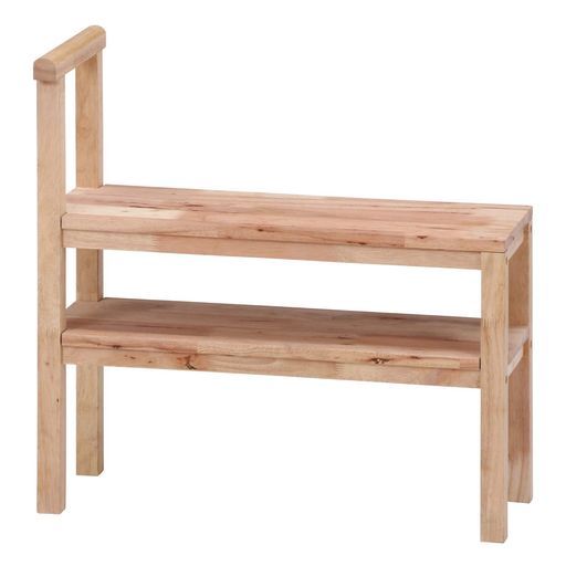 不二貿易玄関椅子玄関ベンチ幅70 x 30 x高さ70 cmナチュラルサポートチェア収納付き天然木NaturalSignature 37139