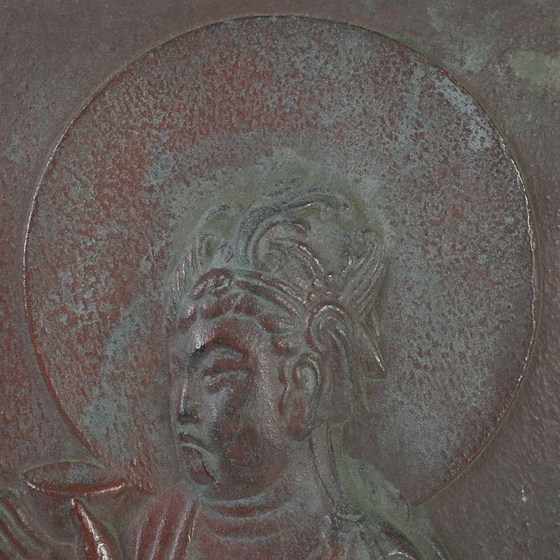 仏教美術 古銅 銅板レリーフ 観音菩薩像 仏像 掛仏 壁掛 C S572 - メルカリ