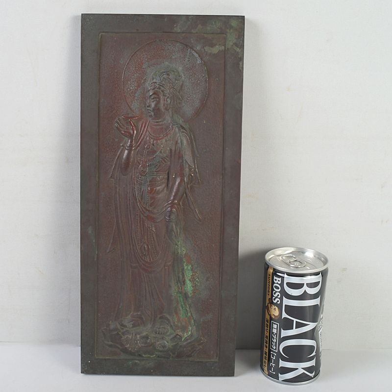 仏教美術 古銅 銅板レリーフ 観音菩薩像 仏像 掛仏 壁掛 C S572 - メルカリ