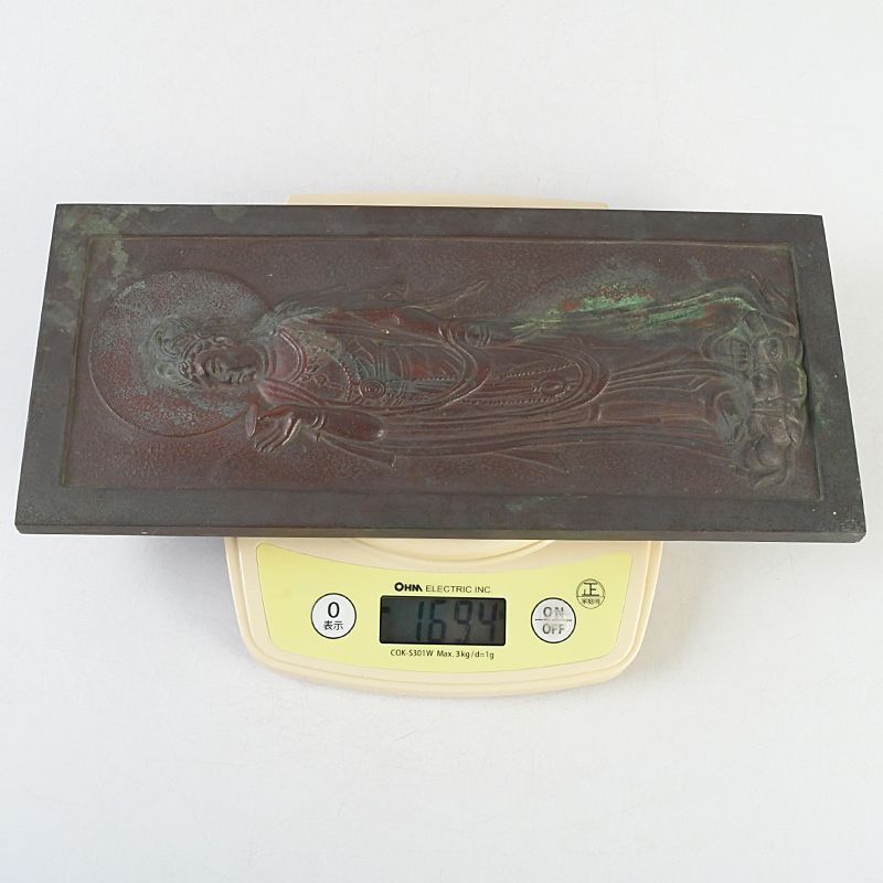 仏教美術　古銅　銅板レリーフ　観音菩薩像　仏像　掛仏　壁掛　C　5756 仏教美術 古銅 銅板レリーフ 観音菩薩像 仏像 掛仏 壁掛 C S572 - メルカリ