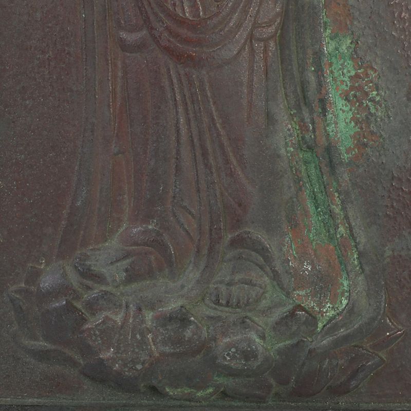 仏教美術　古銅　掛け仏　銅板レリーフ　額装　V　R4916 仏教美術 古銅 掛け仏 銅板レリーフ 額装 V R4916 仏教美術 古銅 掛け