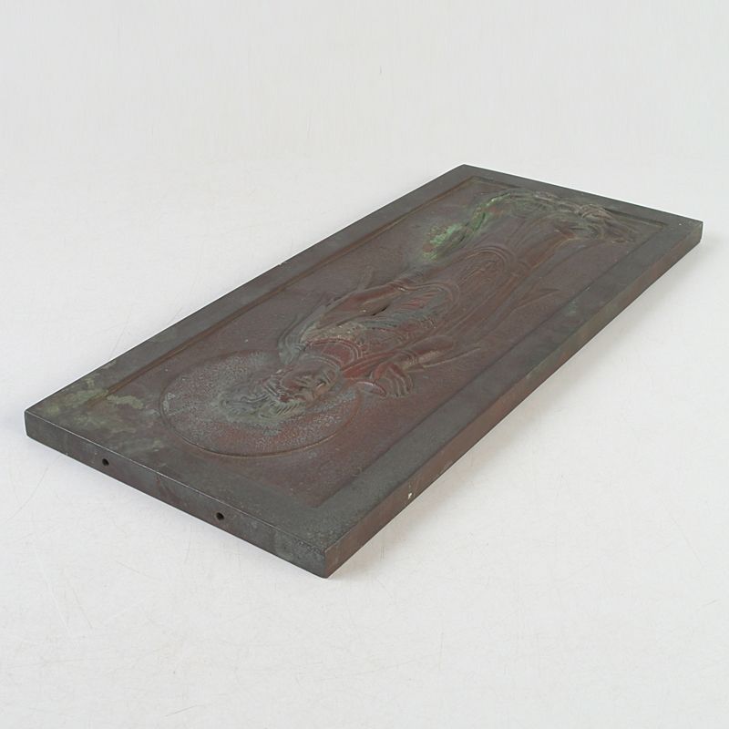 仏教美術 古銅 銅板レリーフ 観音菩薩像 仏像 掛仏 壁掛 C S572 - メルカリ