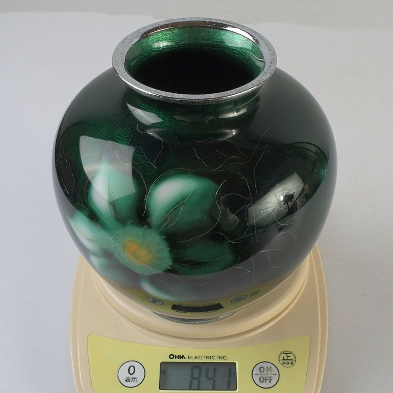 七宝焼 花文 花瓶 N S573 - メルカリ