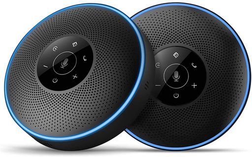 スピーカーフォン2台セット会議用マイクスピーカー 機能8-16名程度の中大会議用360̊全方向集音ノイズのキャンセリングUSB|Bluetooth|AUX対応位置検出機能LED指示