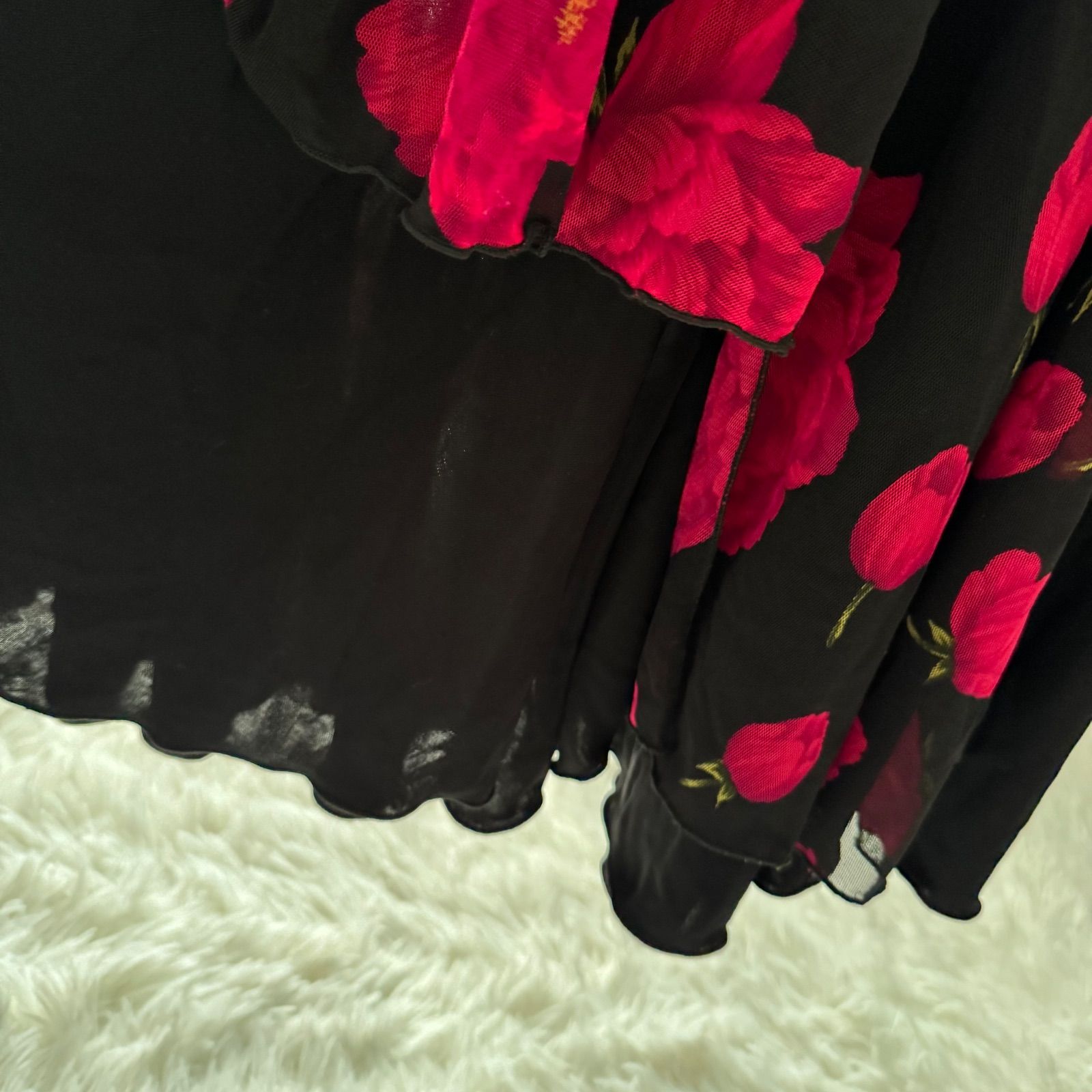 社交ダンス 練習着 ダンス衣装 ロングスカート フレアスカート 花柄