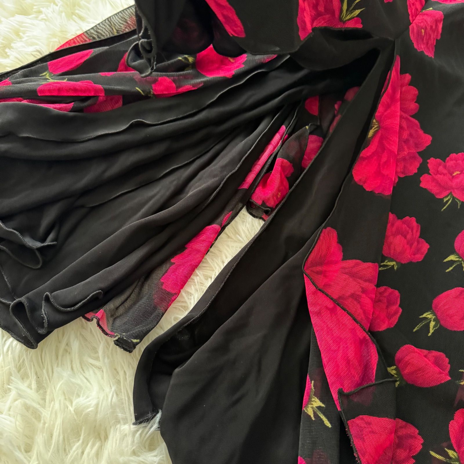 社交ダンス 練習着 ダンス衣装 ロングスカート フレアスカート 花柄