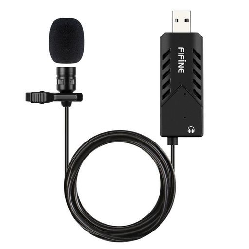 FIFINEUSBピンマイクミニクリップマイクコンデンサーマイク単一指向性イヤホン端子付き音声モニタリング可能PC用マイクネット通話ゲーム実況ライブ配信録音在宅勤務会議用Windows/Macに対&hellip;