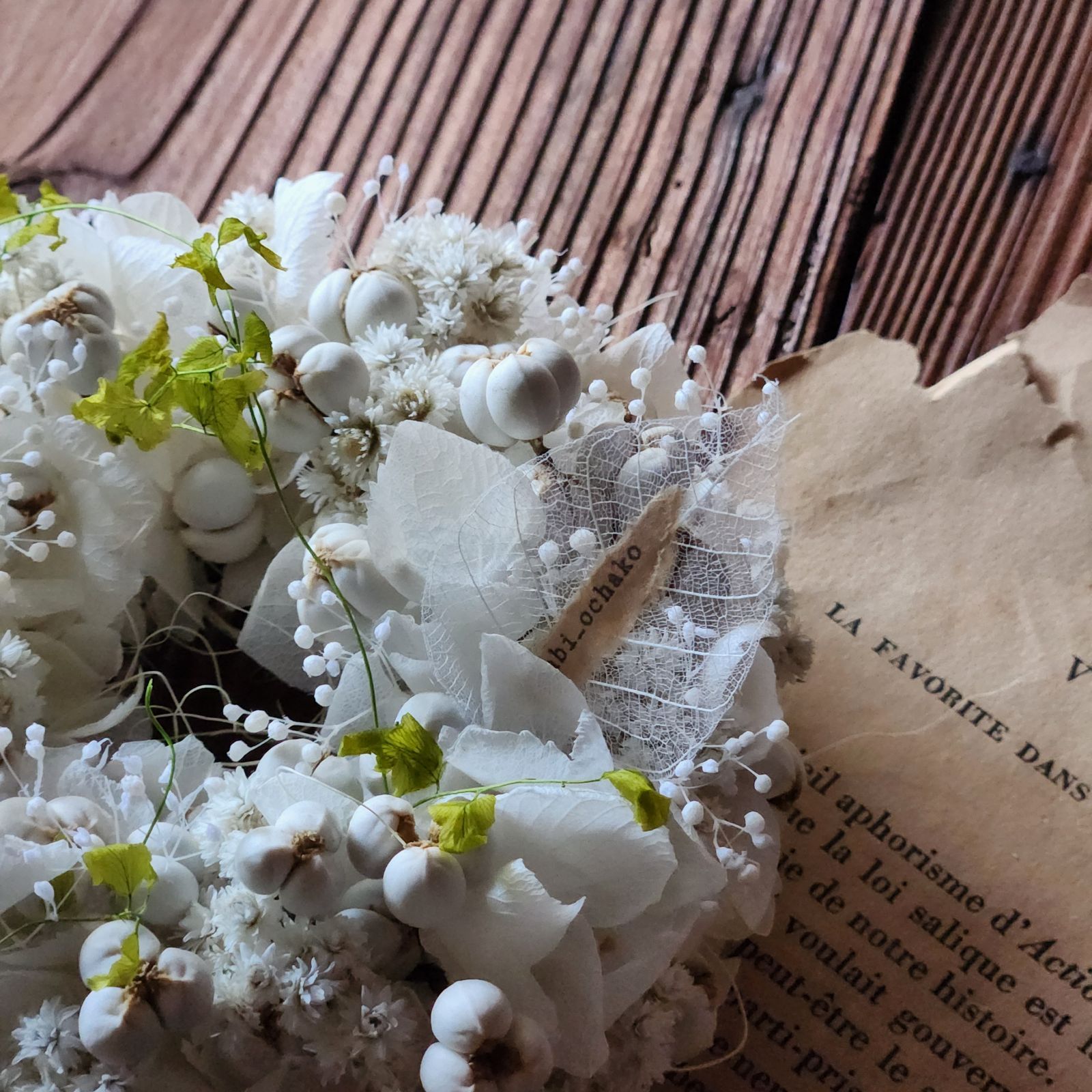 ドライフラワー リース シャビーシック ホワイト インテリア 雑貨 ドライフラワー ハーフリース シャビーシック ホワイト インテリア