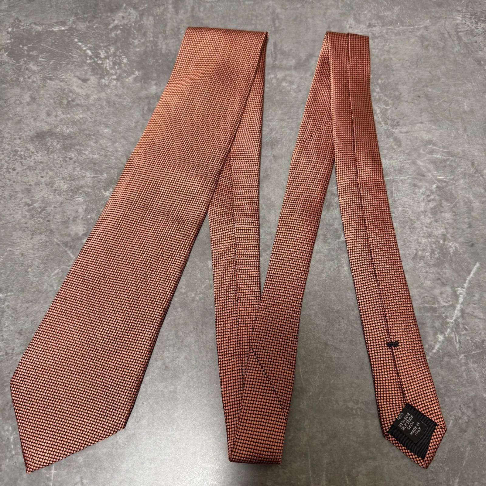 ✨美品✨】Ermenegildo Zegna ネクタイ オレンジ ソリッド 無地 ハイ