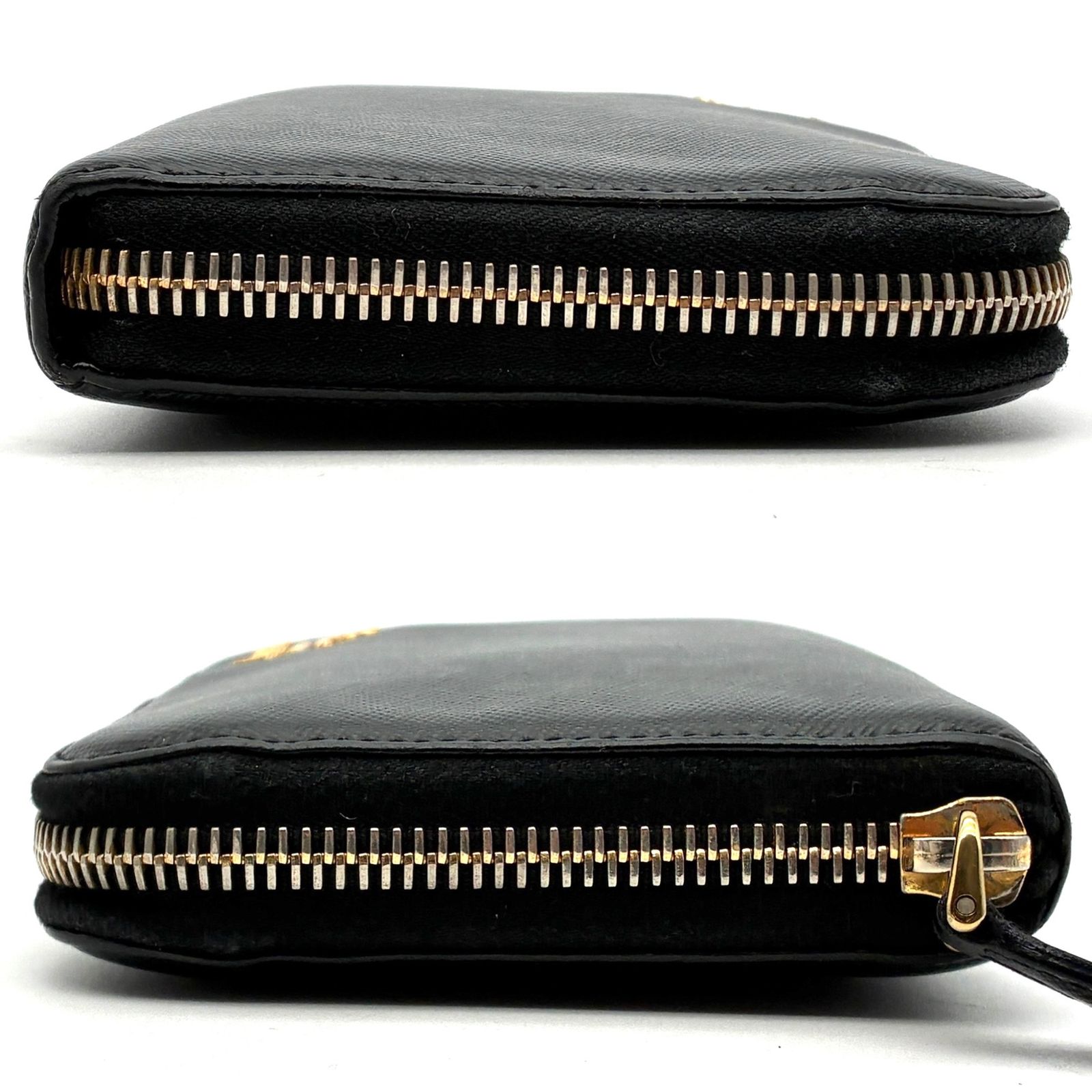 ◇美品◇プラダ　長財布　サフィアーノレザー　ロゴ金具　ブラック×ゴールド金具 ◇美品◇プラダ 長財布 サフィアーノレザー ロゴ金具 ブラック