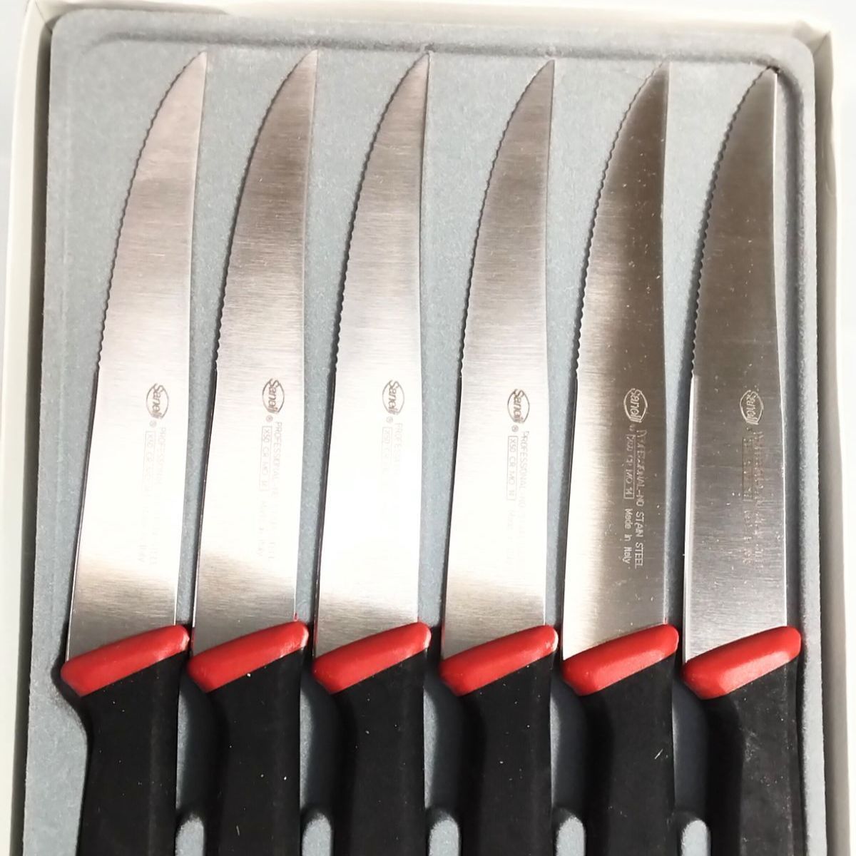 イタリア製 Sanalli サナッリ ステーキナイフ 6本セット NO STAIN STEEL X 50 CR MO 14 Made in ltaly 01125