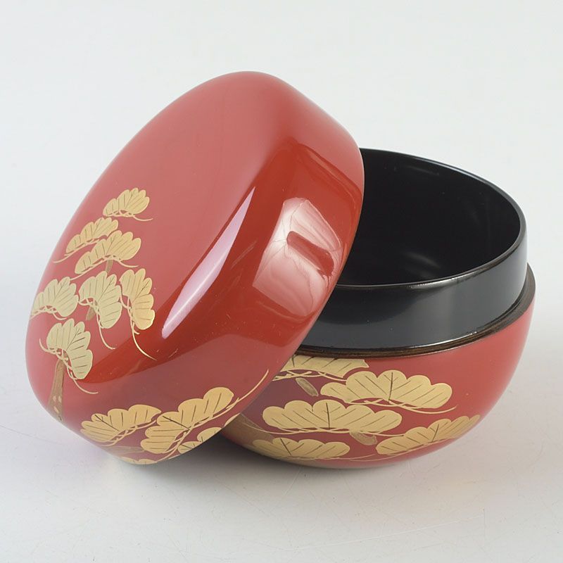 茶道具 越前塗 宮田宗景作 朱塗 松蒔絵 棗 共箱 V S582 - メルカリ