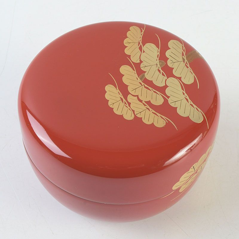 茶道具 越前塗 宮田宗景作 朱塗 松蒔絵 棗 共箱 V S582 - メルカリ