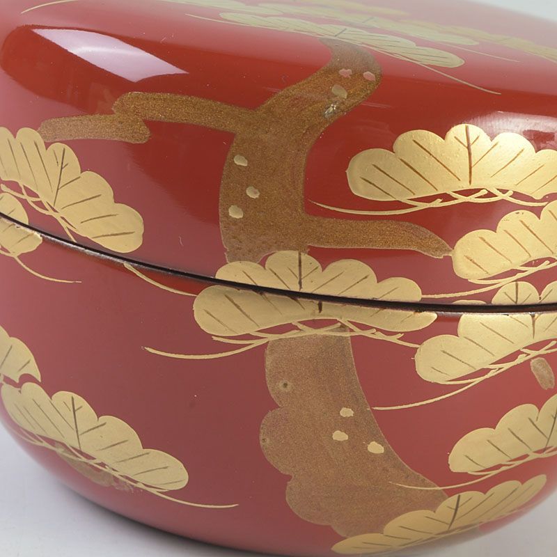 茶道具 越前塗 宮田宗景作 朱塗 松蒔絵 棗 共箱 V S582 - メルカリ