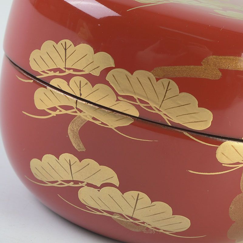 茶道具 越前塗 宮田宗景作 朱塗 松蒔絵 棗 共箱 V S582 - メルカリ