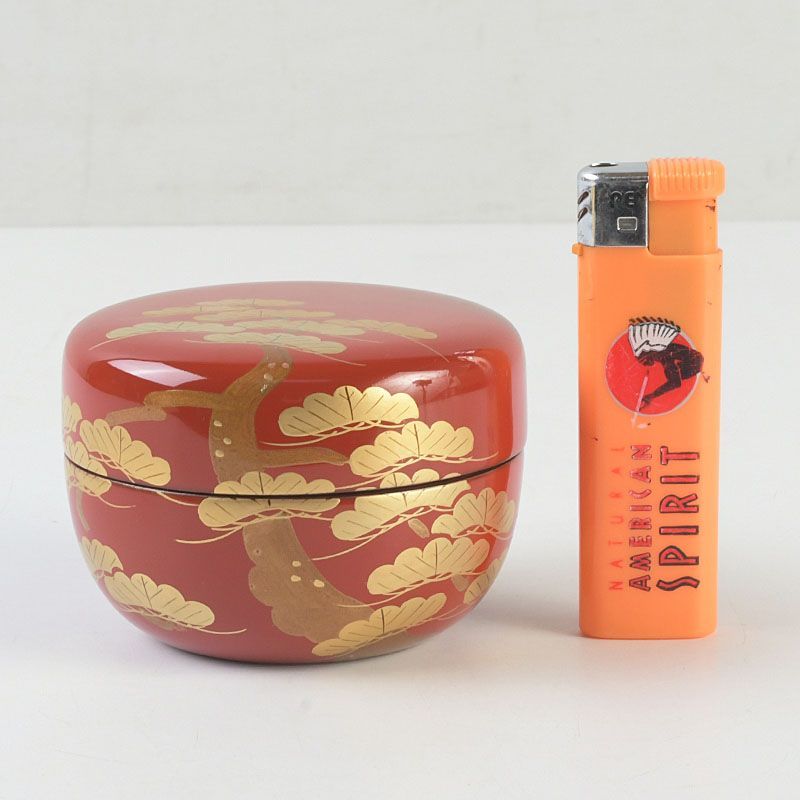 茶道具 越前塗 宮田宗景作 朱塗 松蒔絵 棗 共箱 V S582 - メルカリ