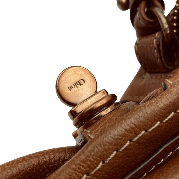 クロエ 2Wayバッグ パラティ レザー ダークブラウン  Chloe Chloe クロエ パラティ ショルダーバッグ 2way レザー ブラウン - Mercari