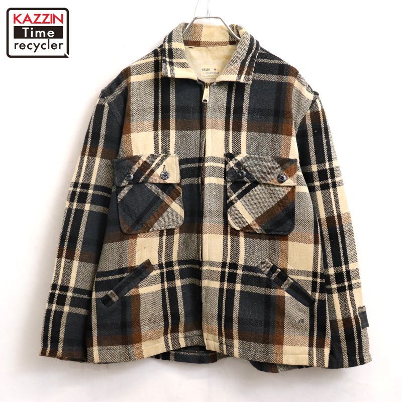 60s vintage Sears チェック柄 ウール スポーツジャケット メンズ 表記
