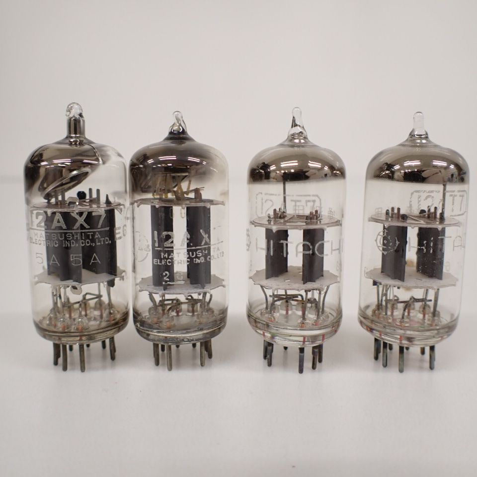 ∬ National (松下電器) 12AX7 + 12AX7T + 日立 12AT7 2本 計4本 双三
